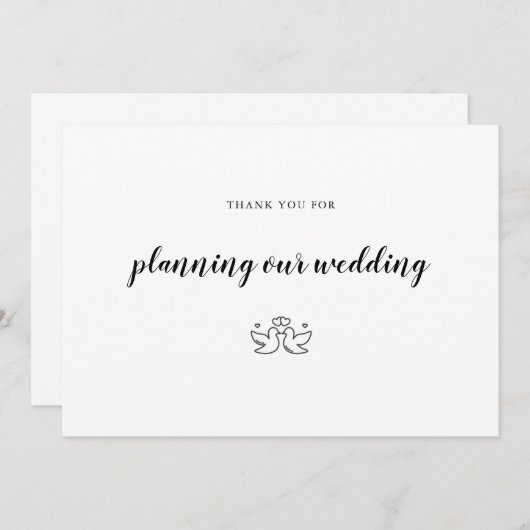 Veranstalter von Hochzeitsveranstaltungen Dankeskarte (Vorne/Hinten)