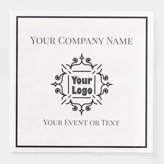 Veranstaltung "Black & White Custom Logo Company" Serviette (Vorderseite)