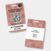 Veranstaltung der Gold QR Code Rose Ausweis (Vorder- & Rückseite)