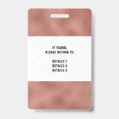Veranstaltung der Gold QR Code Rose Ausweis (Rückseite)