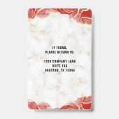 Veranstaltung der Red Agate Gold Marble QR Code Ko Ausweis (Rückseite)