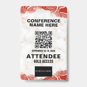 Veranstaltung der Red Agate Gold Marble QR Code Ko Ausweis