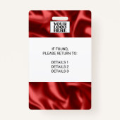 Veranstaltung der Red Satin Messe Ausweis (Rückseite)