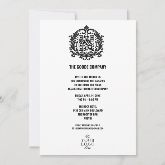 Veranstaltung für Unternehmen | QR-Code Einladung (Vorderseite)