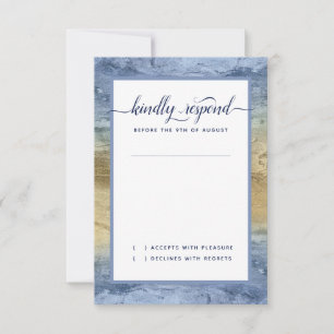 Veranstaltung #Nautisches Marineblau Gold #Aquarel RSVP Karte
