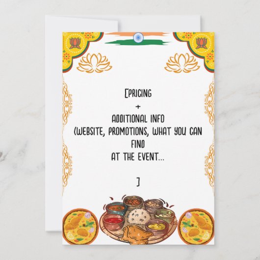 Veranstaltung und Eröffnung des indischen Restaura Einladung (Rückseite)