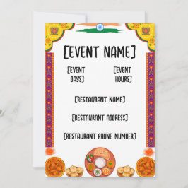 Veranstaltung und Eröffnung des indischen Restaura Einladung