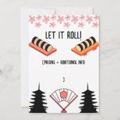 Veranstaltung und Eröffnung eines japanischen Sush Einladung (Rückseite)