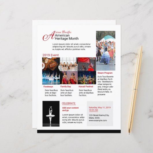 Veranstaltung zum asiatisch-pazifischen Kulturerbe (Vorderseite/Rückseite Beispiel)