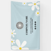 Veranstaltung zum Retro Pastel Blue White Daisy Bu Banner (Vertikal)