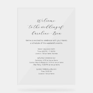 Veranstaltungen am Wochenende Hochzeit Minimalisti Acrylschild