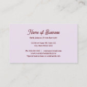 Veranstaltungen Barkeeper Fiesta Wasserfarbe Rote  Visitenkarte (Rückseite)