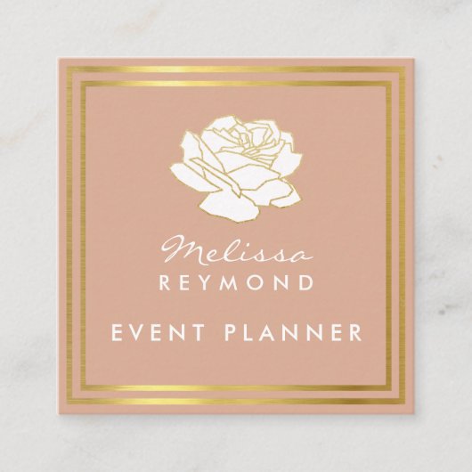 Veranstaltungen Blumendusty-Rose Quadratische Visitenkarte (Vorderseite)