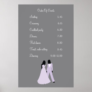 Veranstaltungen für zwei Brautpaare (Lilac und Gra Poster