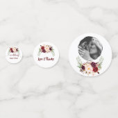 Veranstaltungen Hochzeit Geburtstag Burgund Floral Konfetti (Vorderseiten)