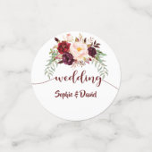 Veranstaltungen Hochzeit Geburtstag Burgund Floral Konfetti (Klein Vorderseite)