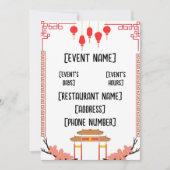 Veranstaltungen im chinesischen Restaurant Einladung (Vorderseite)