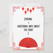 Veranstaltungen im chinesischen Restaurant Einladung (Rückseite)