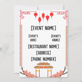 Veranstaltungen im chinesischen Restaurant Einladung