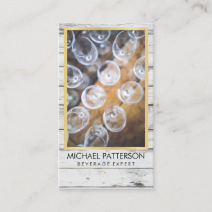 Veranstaltungen / Rustikales Holz / Weinglas Visitenkarte