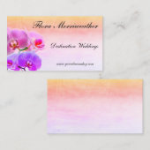 Veranstaltungen Wasserfarbe und Orchideen Stilgest Visitenkarte (Vorne/Hinten)