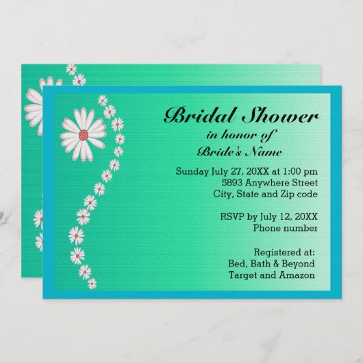 Veranstaltungen zum Brautparty "Grüner Hintergrund Einladung (Vorne/Hinten)