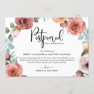 Veranstaltungsankündigung verschoben, Blush Peach  Einladung