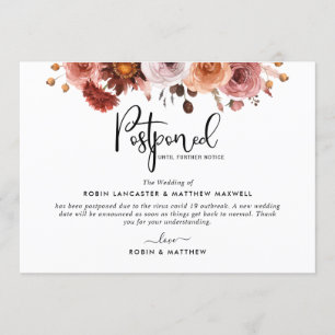 Veranstaltungsankündigung verschoben, Burgundy Blu Einladung