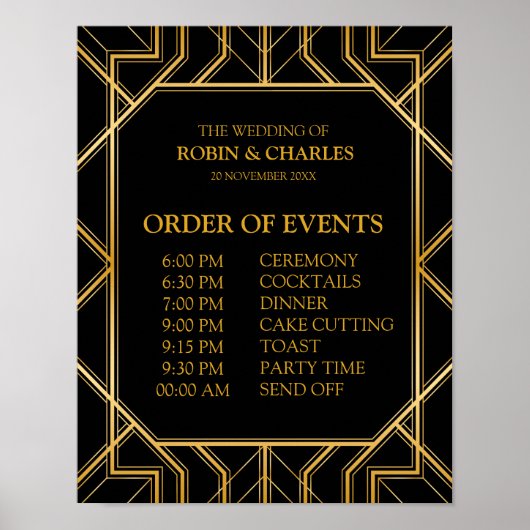 Veranstaltungskalender | Gatsby Art Deco Poster (Vorne)