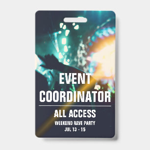 Veranstaltungskoordinator All-Access-Konzertpass Ausweis