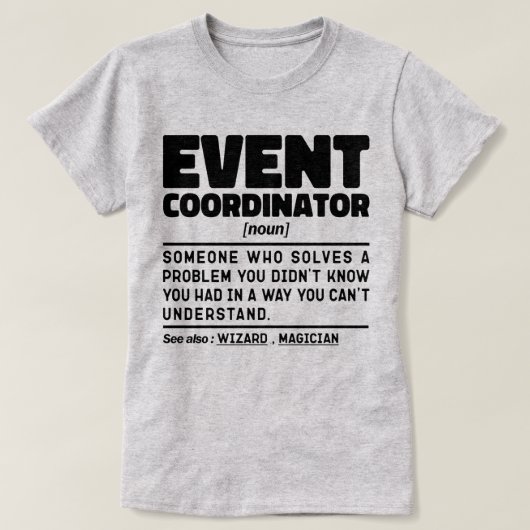 Veranstaltungskoordinator Noun Wedding Party Plann T-Shirt (Design vorne)