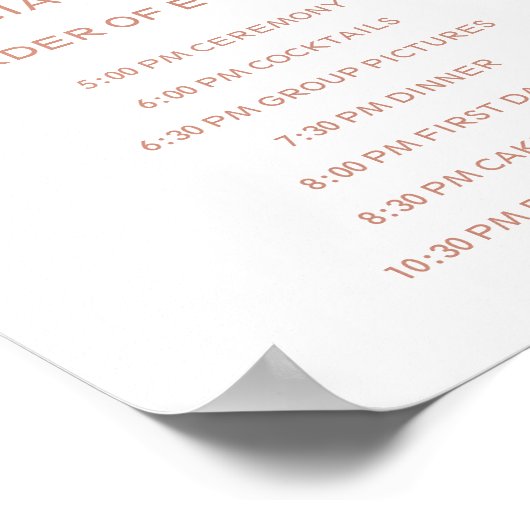 Veranstaltungsorden unterzeichnen Rose Goldkalligr Poster (Ecke)