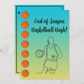 Veranstaltungsort Sport Thema Basketball Einladung (Vorne/Hinten)