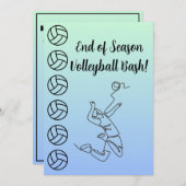 Veranstaltungsort Sport Thema Volleyball Einladung (Vorne/Hinten)