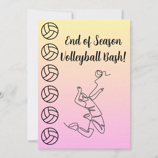 Veranstaltungsort Sport Thema Volleyball Einladung (Vorderseite)