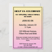 Veranstaltungsort Sport Thema Volleyball Einladung (Rückseite)
