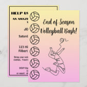 Veranstaltungsort Sport Thema Volleyball Einladung (Vorne/Hinten)