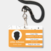 Veranstaltungspersonal Ausweis (Vorderseite mit Lanyard)