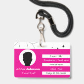 Veranstaltungspersonal Ausweis (Vorderseite mit Lanyard)
