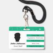 Veranstaltungspersonal Ausweis (Vorderseite mit Lanyard)