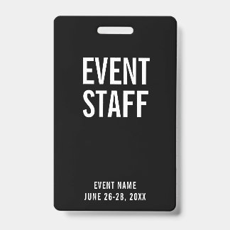 Veranstaltungspersonal Black All Access Pass Ausweis