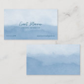 Veranstaltungsplaner Blue Watercolor Visitenkarten Visitenkarte (Vorne/Hinten)