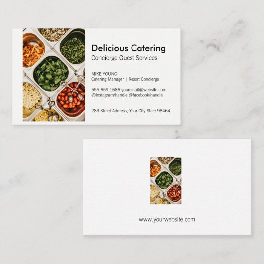 Veranstaltungsplaner | Catering Services | Buffet Terminkarte (Vorne/Hinten)