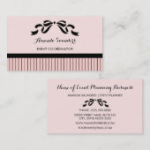 Veranstaltungsplaner Chic Pariser Pink Pinstripes  Visitenkarte (Vorne/Hinten)