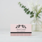 Veranstaltungsplaner Chic Pariser Pink Pinstripes  Visitenkarte (Stehend Vorderseite)