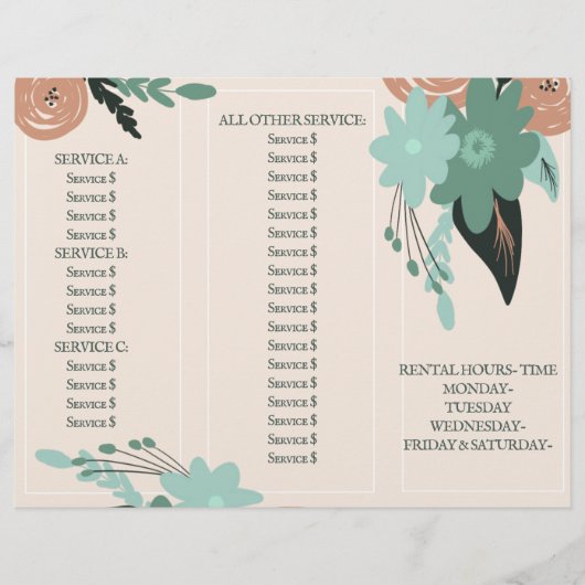 Veranstaltungsplaner Dekorator Preis Botanische Br Flyer (Vorne)