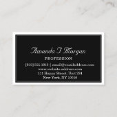 Veranstaltungsplaner Diamond Schwarz-weiß Visitenkarte (Rückseite)