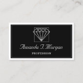 Veranstaltungsplaner Diamond Schwarz-weiß Visitenkarte (Vorderseite)