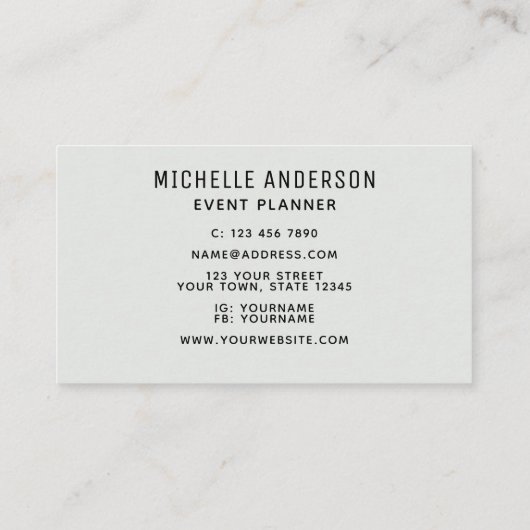 Veranstaltungsplaner farbenfroh modern visitenkarte (Rückseite)