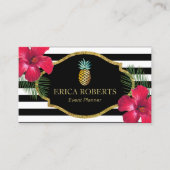 Veranstaltungsplaner Hawaiianische Ananas Moderne  Visitenkarte (Vorderseite)